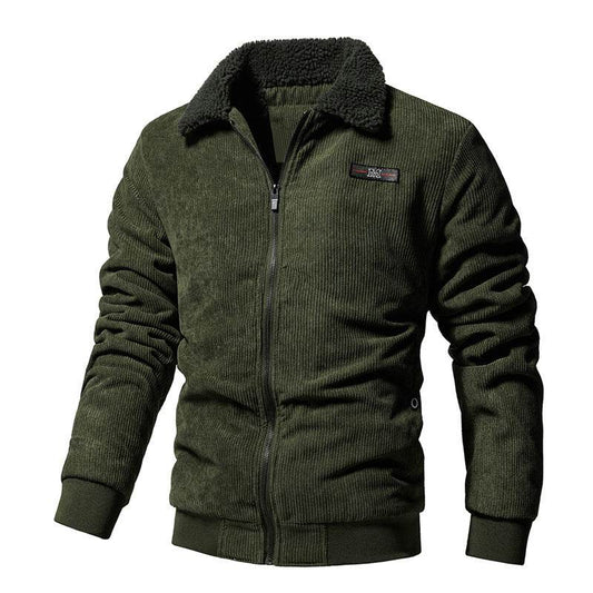 Stylish Corduroy Jacket for Men - Padded Lapel Winter Coat, Warm & Trendy - Buy Center