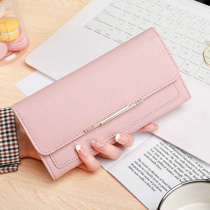 New Ladies' Tri-fold Purse - Ultra-Light PU Wallet in Stylish Colors - Buy Center