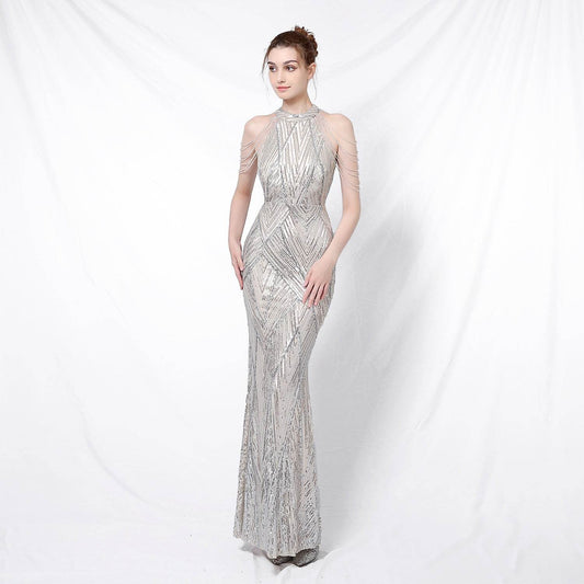 Buycenter Backless Evening Dress - Sequined Party Dress for Women - Buy Center