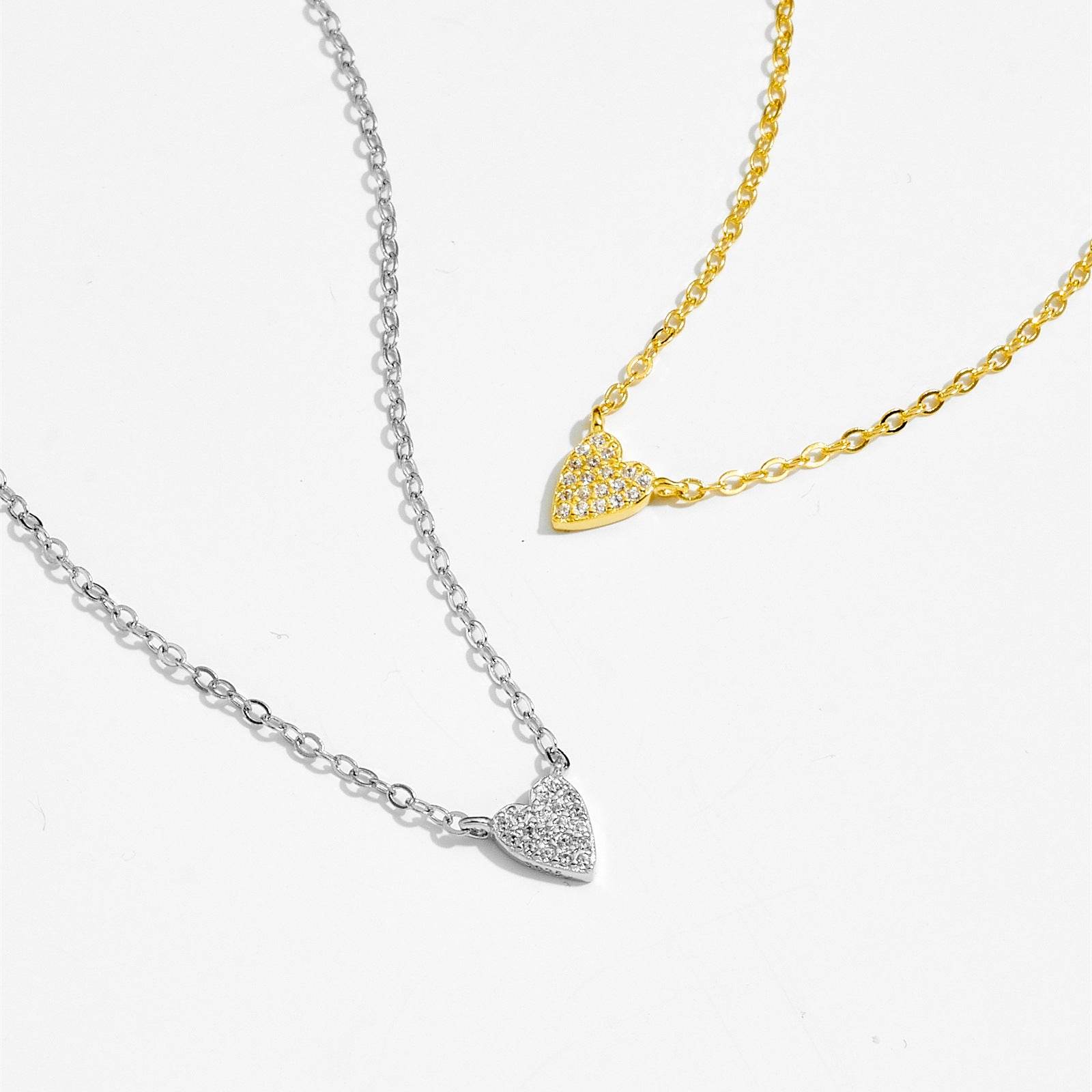 Buycenter S925 Diamond Heart Pendant Necklace - Sterling Silver Love Jewelry - Buy Center