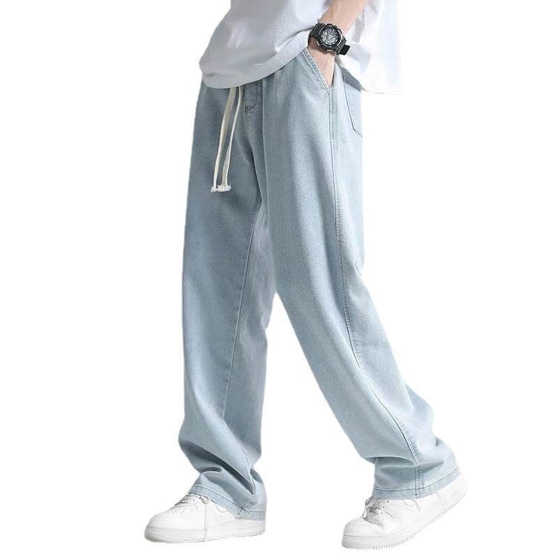 Men's Loose Wide Leg Straight Jeans - Cotton Casual Denim Pants - Buy Center