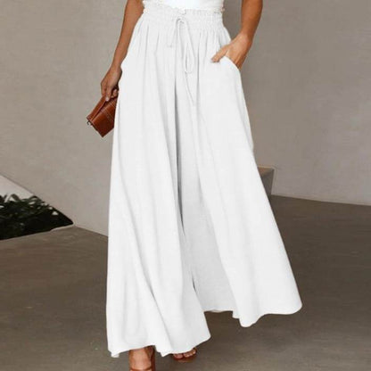 Stylish Printed Wide-leg Trousers - Comfortable Spandex Pants for All Sizes - Buy Center