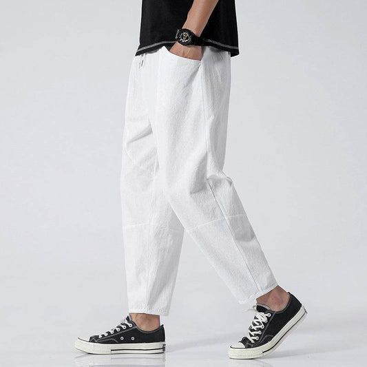 Loose Cotton Linen Cropped Harem Pants - Casual Open Leg Style 2025 - Buy Center