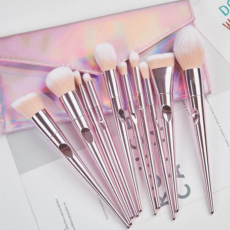Premium Makeup Brush with Pink Clutch - Stylish Design for Flawless Finish - Buy Center