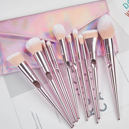 Premium Makeup Brush with Pink Clutch - Stylish Design for Flawless Finish - Buy Center