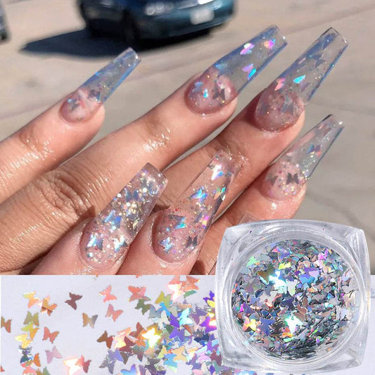 Symphony Butterfly Sequin Nail Decoration - 12 Colors for Stunning Nail Art - Buy Center
