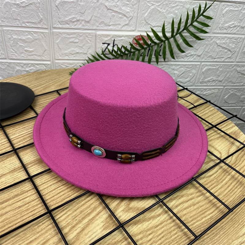 British Retro Woolen Wide Brim Hat - Stylish Fedora for All Ages - Buy Center
