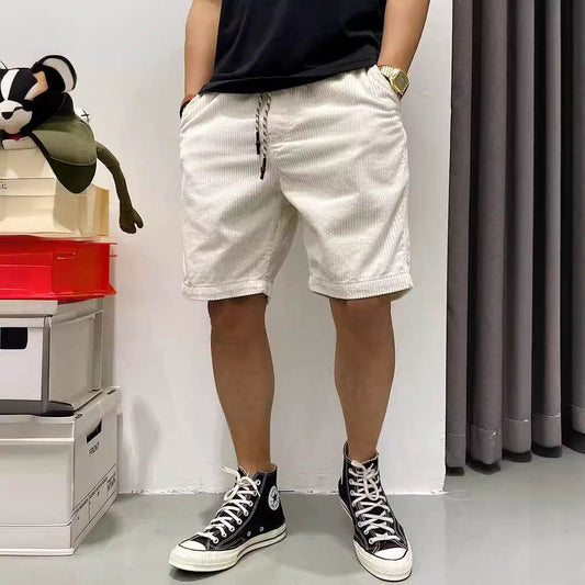 Buycenter Men's Summer Retro Workwear Shorts - Khaki, White, Green - Buy Center