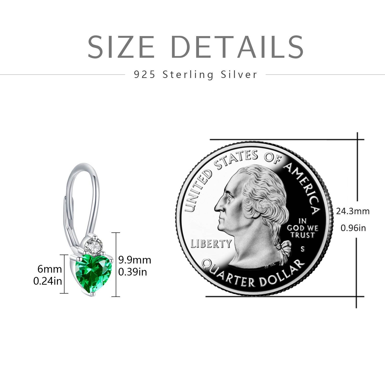 925 Sterling Silver Heart Zirconia Earrings - Hypoallergenic and Stylish - Buy Center
