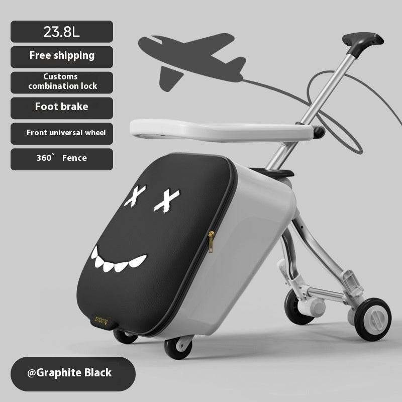 Children's Riding Trolley Case - Mustard Green & Light Yellow Luggage - Buy Center