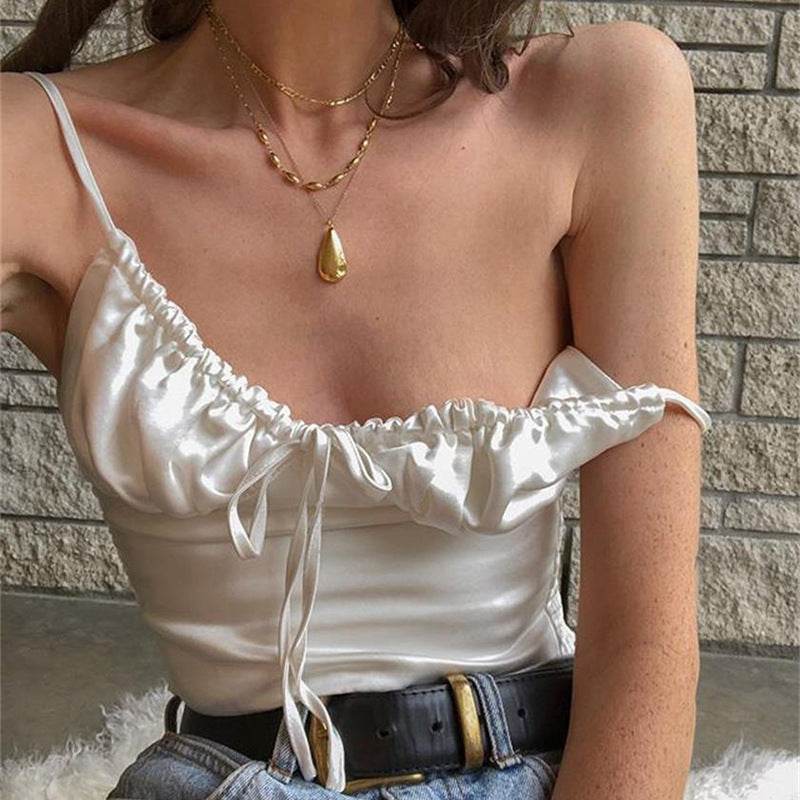 Women's V-Neck Backless Slim Fit Navel Vest - Fashionable Chic Style 2025 - Buy Center