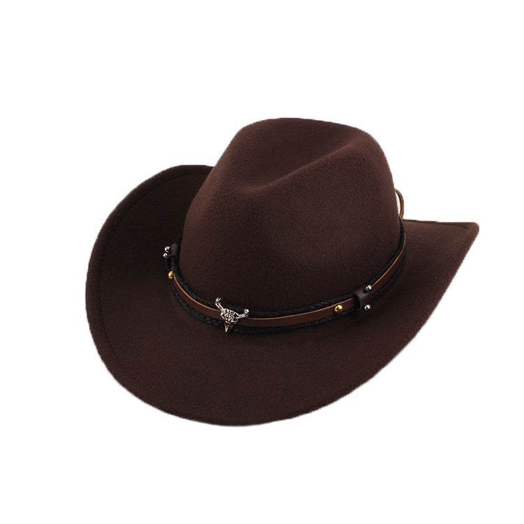 European & American Woolen Cowboy Hat - Stylish Adjustable Fit for All - Buy Center