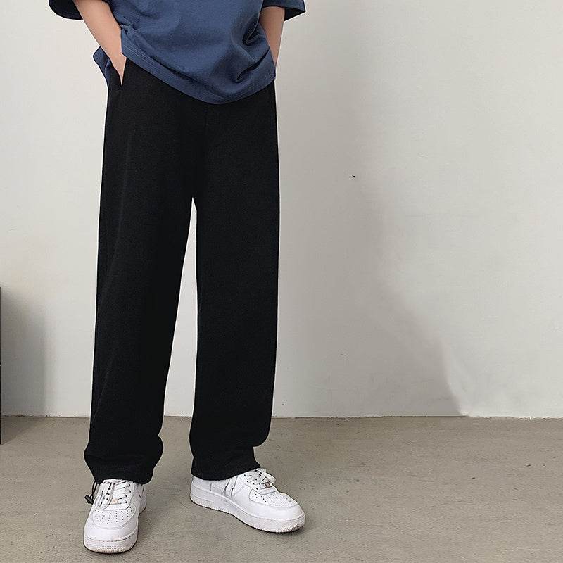 Men's Straight Wide Leg Knitted Sweatpants - Comfortable Cotton Style 2025 - Buy Center