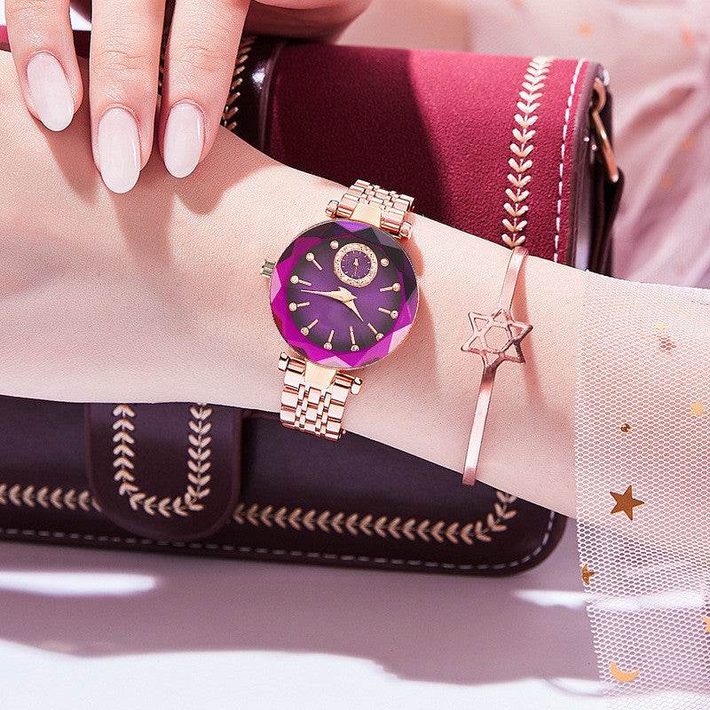 Buycenter Women's Simple Cut Quartz Watch - Stylish Steel Band Design - Buy Center