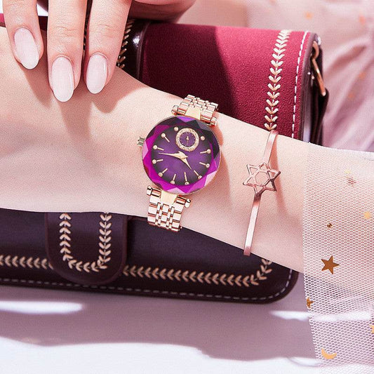 Buycenter Women's Simple Cut Quartz Watch - Stylish Steel Band Design - Buy Center