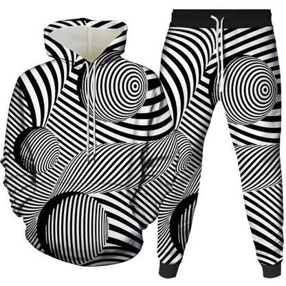 New 3D Printed Loose Two-Piece Sweater Suit - Stylish & Versatile Fashion - Buy Center