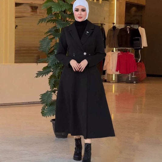 Elegant Mid-Length Robe Trench Coat - Stylish Women's Outerwear 2025 - Buy Center