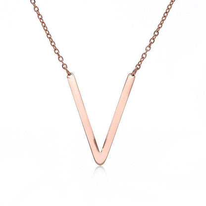 Fabulous Rose Gold Initial Letter Pendant Necklace - Premium K-Gold Design - Buy Center
