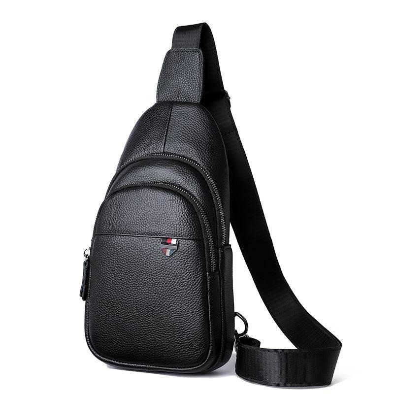 Men's Leather Chest Bag - Casual Crossbody with Large Capacity & Style - Buy Center