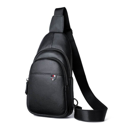 Men's Leather Chest Bag - Casual Crossbody with Large Capacity & Style - Buy Center