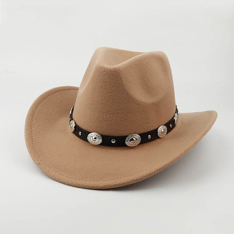 European & American Woolen Cowboy Hat - Stylish Adjustable Fit for All - Buy Center