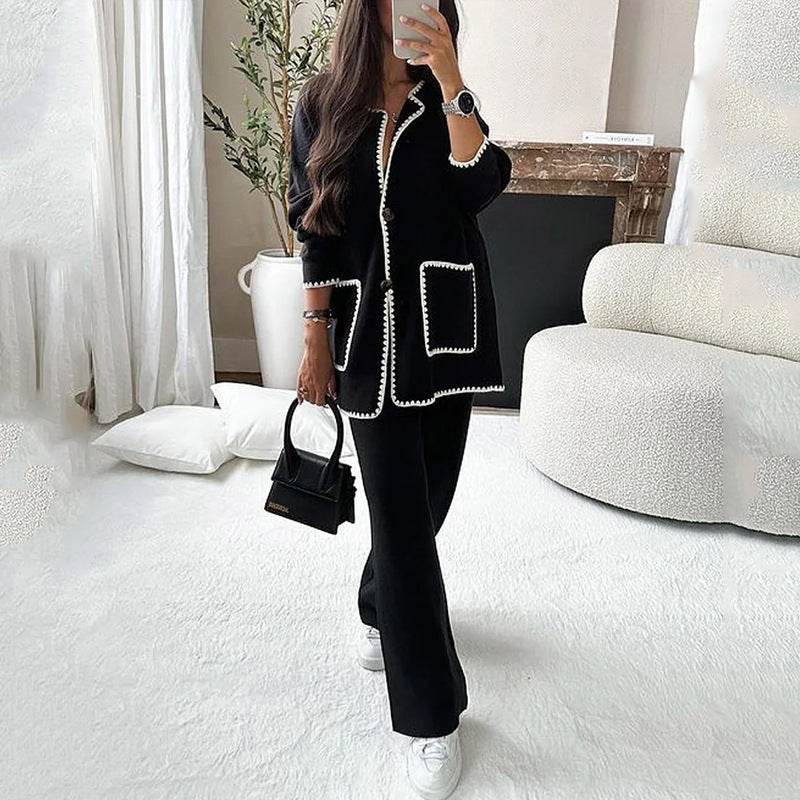 Buycenter Women's Casual Two-Piece Suit Set - Loose Fit, Solid Color - Buy Center