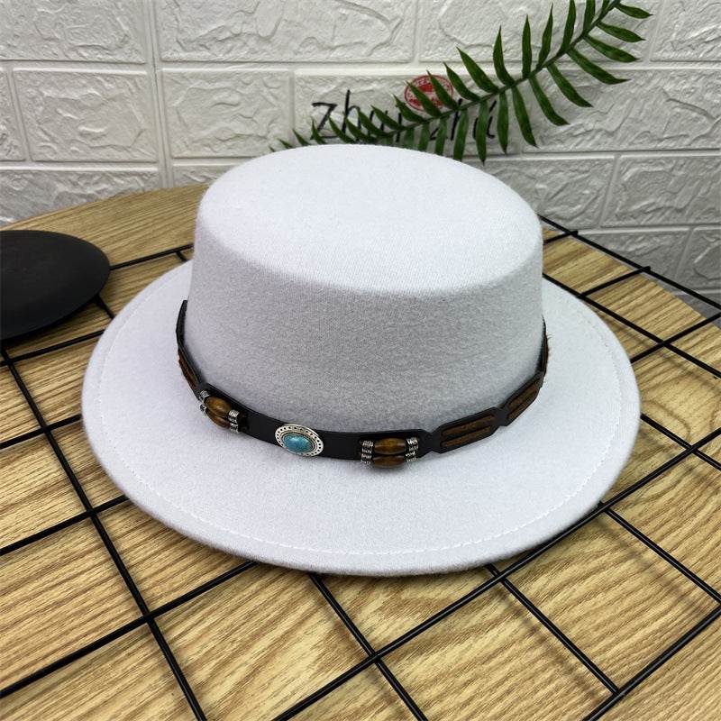 British Retro Woolen Wide Brim Hat - Stylish Fedora for All Ages - Buy Center