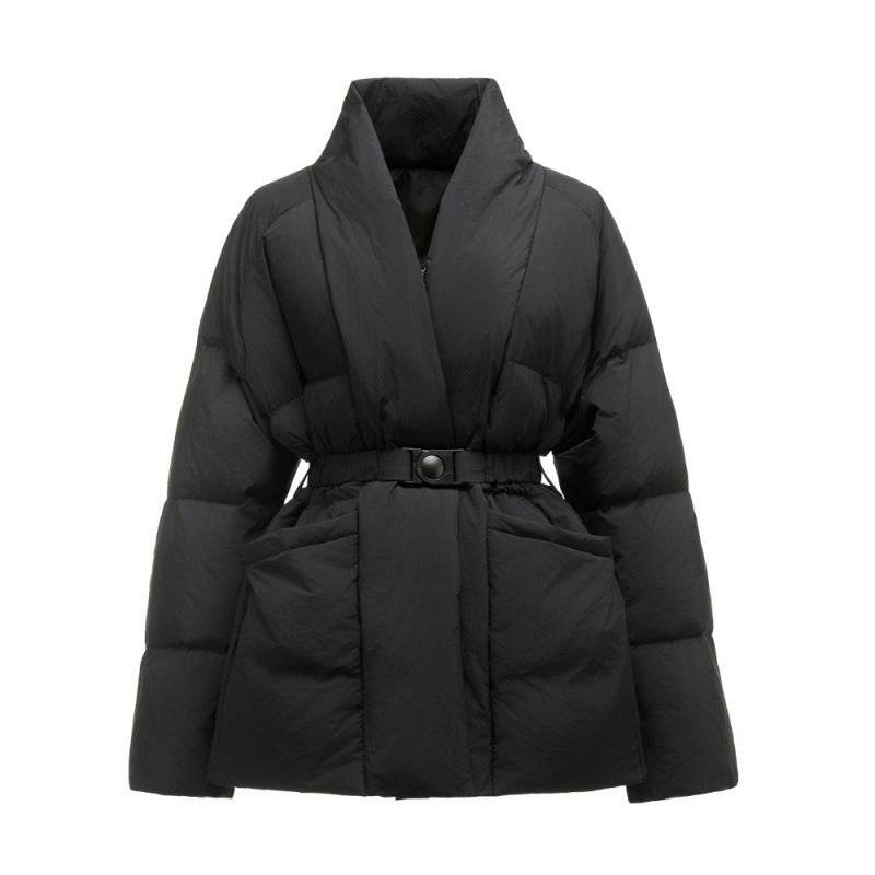 Women's Padded Jacket - Stylish Belted Coat in Classic Colors for 2025 - Buy Center