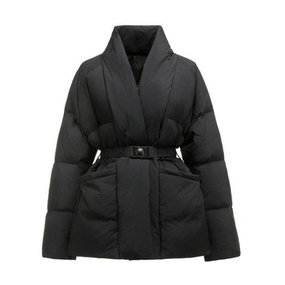 Women's Padded Jacket - Stylish Belted Coat in Classic Colors for 2025 - Buy Center