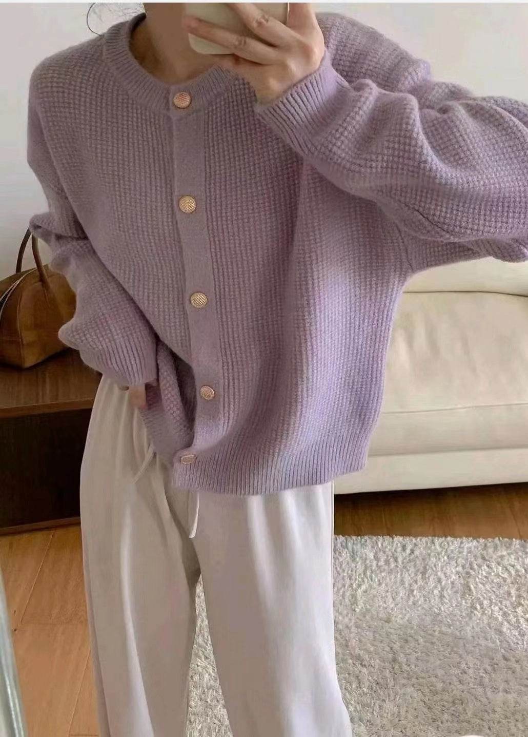 Women's Round Neck Knitted Cardigan - Stylish Cozy Sweater Coat 2025 - Buy Center
