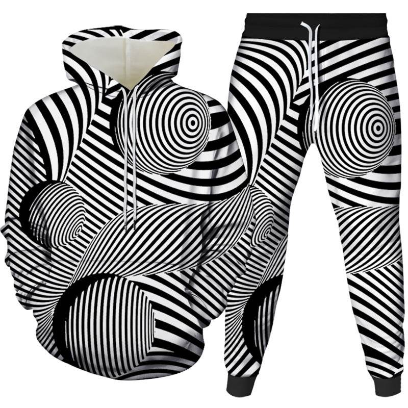 New 3D Printed Loose Two-Piece Sweater Suit - Stylish & Versatile Fashion - Buy Center
