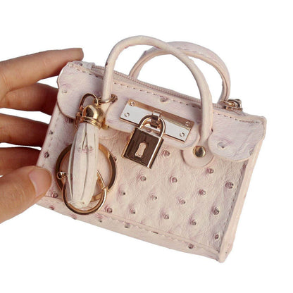 Trendy Fashionable Leather Mini Handbag with Tassels - Solid Color - Buy Center