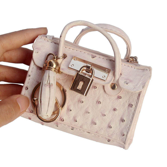 Trendy Fashionable Leather Mini Handbag with Tassels - Solid Color - Buy Center