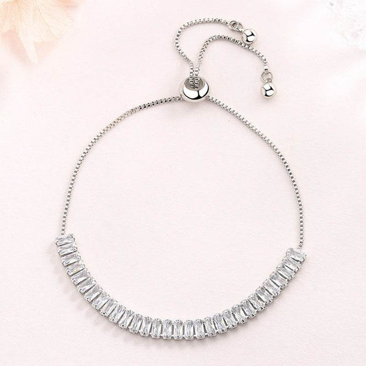 Women's Crystal Zircon Bracelet - Elegant Rose Gold & White Design - Buy Center