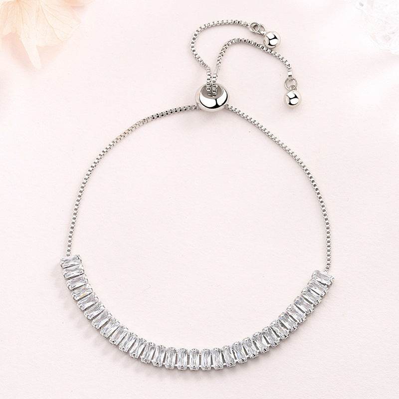 Women's Crystal Zircon Bracelet - Elegant Rose Gold & White Design - Buy Center