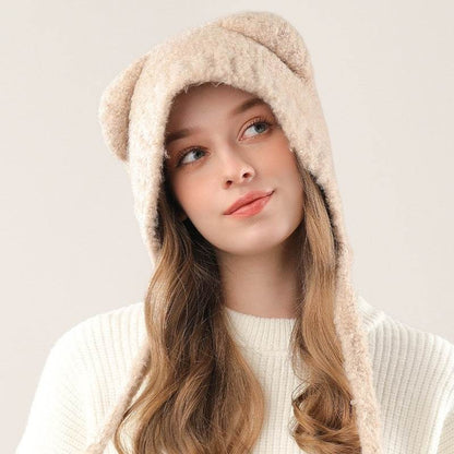 Cute Bear Knitted Hat for Women - Warm Earmuffs for Winter Style - Buy Center