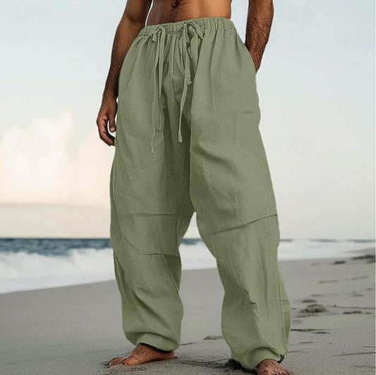 Comfortable Beach Straight-Leg Pants - Stylish Cotton Blend for Daily Wear - Buy Center