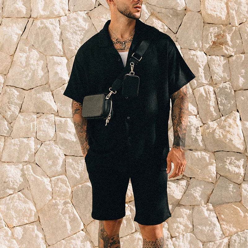 Buycenter Men's Summer T-shirt & Shorts Set - Comfortable Short Sleeve Style - Buy Center