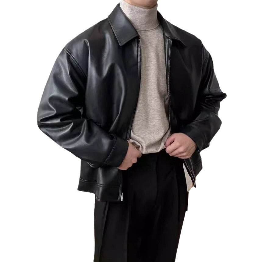 Casual Leather Baseball Jacket - Stylish Motorcycle Outerwear 2025 - Buy Center