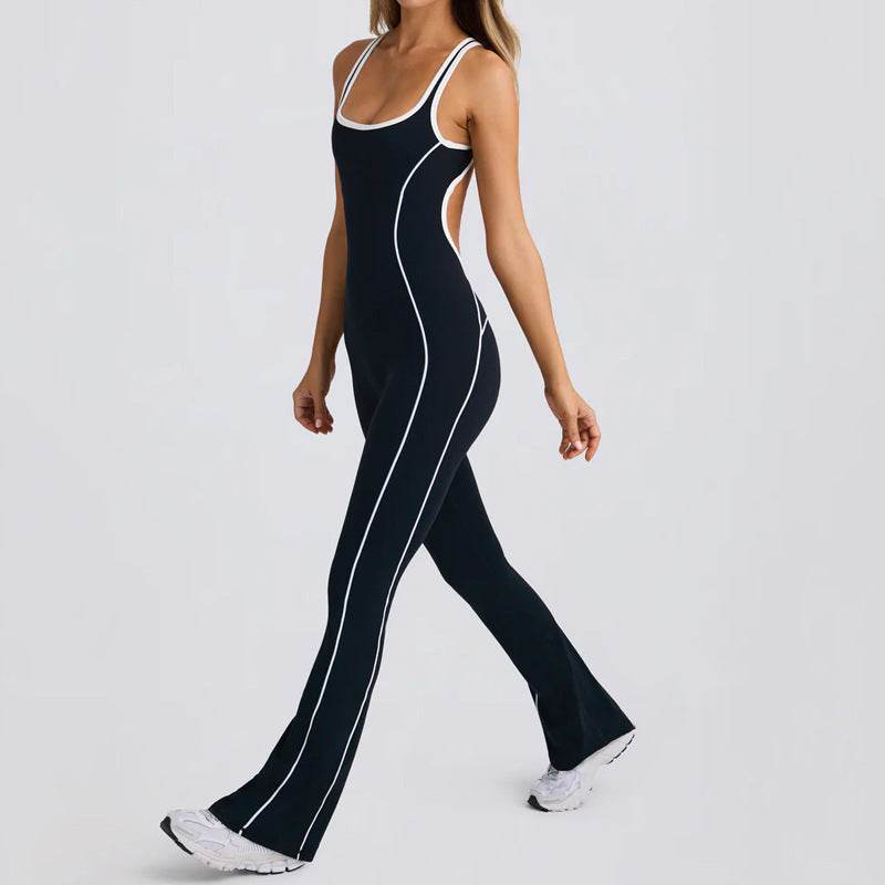 Women's Yoga Jumpsuit - Stylish Beauty Back Design for Modern Elegance - Buy Center