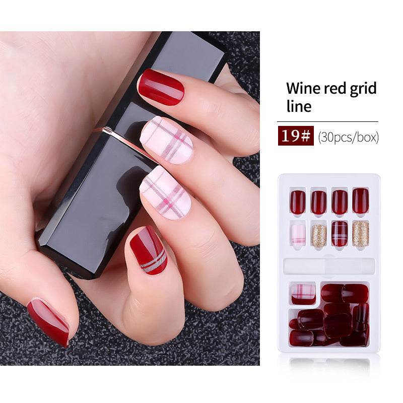 30pcs Detachable False Nail Tips Set - Stylish Full Cover Short Nails - Buy Center