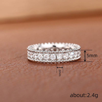 Shiny Full Diamond Geometric Ring - Elegant Copper Jewelry for Women - Buy Center