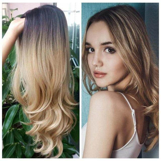 Customizable Long Curly Gradient Anime Wig - Vibrant Colors for All - Buy Center
