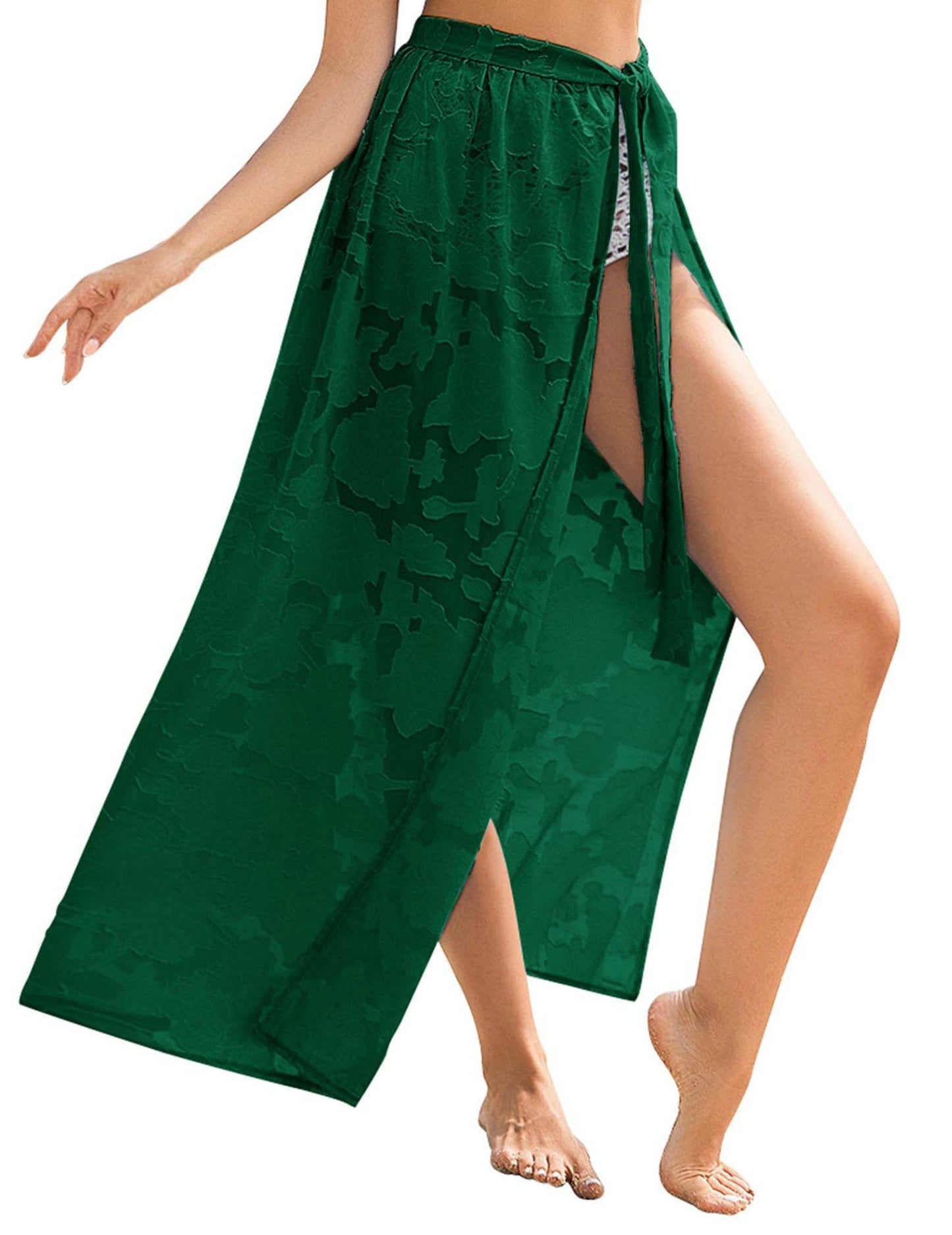 Elegant Transparent Floral Swimsuit Overskirt - Lightweight Beachwear for Summer - Buy Center