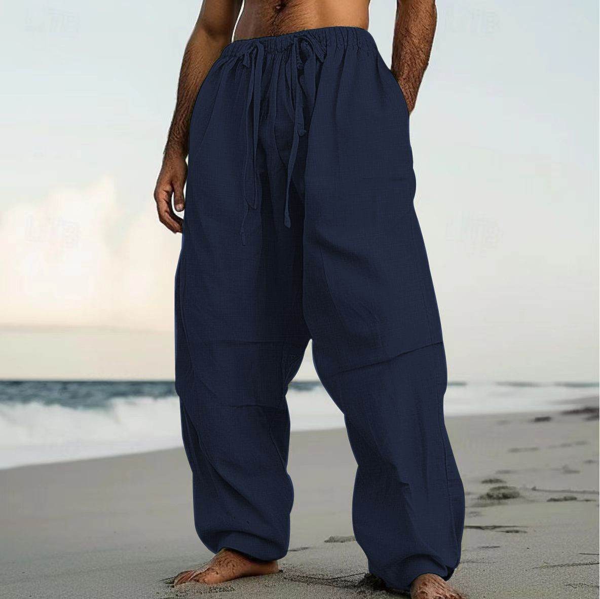 Comfortable Beach Straight-Leg Pants - Stylish Cotton Blend for Daily Wear - Buy Center