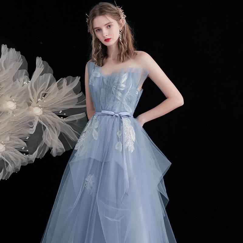 Buycenter Blue Evening Dress - Sleeveless Puff Skirt for Weddings - Buy Center