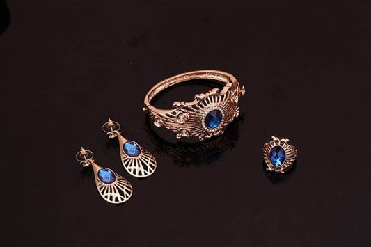 Elegant European-American Jewelry Set - Necklace, Earrings, Bracelet, Ring - Buy Center