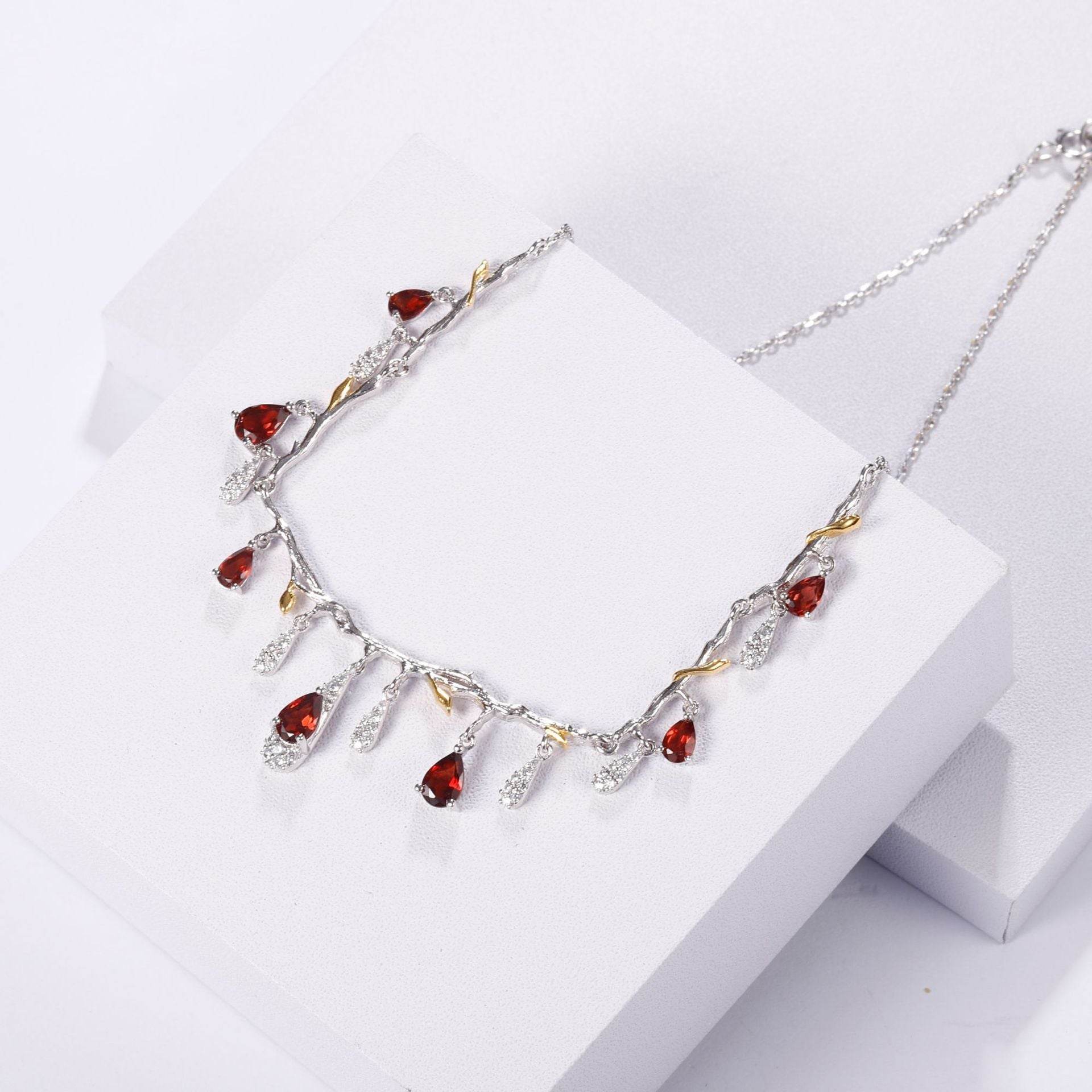 Elegant S925 Silver Natural Topaz Necklace - Stunning Blue Gemstone Pendant - Buy Center