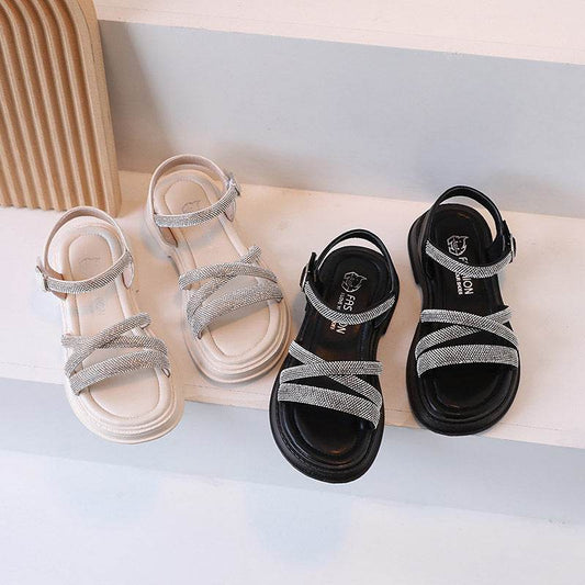 Girls' Rhinestone Decorated Sandals - Stylish Comfort for Fashionable Kids - Buy Center