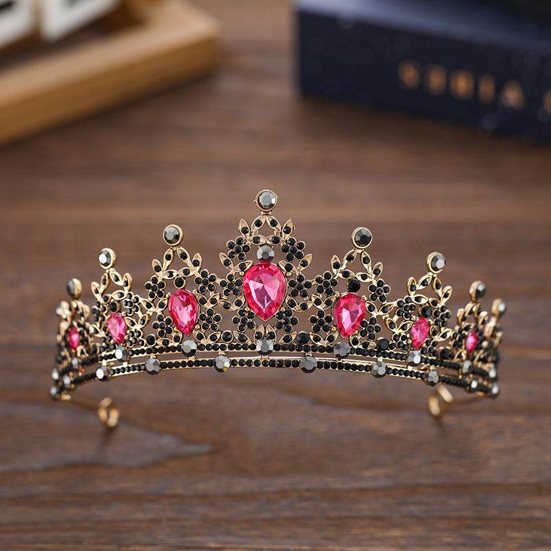 Buycenter Rhinestone Dark Crown - Baroque Halloween Dress-up Accessories - Buy Center